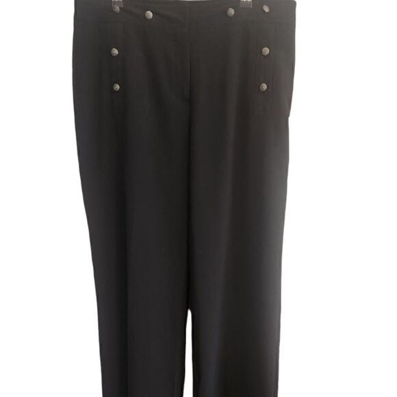 Larry Levine Black Stretch Slim Fit Pants Size 12 - Picture 1 of 7